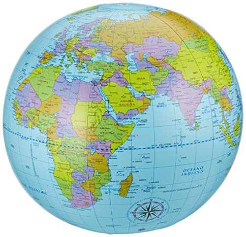 Polo Sud Palla Mondo, Globo Geografico, Mappamondo Gonfiabile, Mare Azzurro, Diametro 40 cm