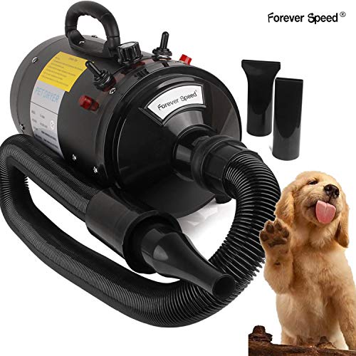 Speed - Asciugatore / soffiatore per pelo di animali / cani, potenza: 2400 W, colore: nero