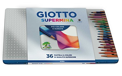 Giotto 236900 - Supermina Scatola Metallo 36 Pastelli Colorati