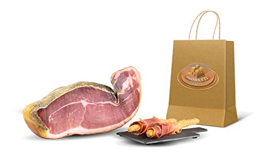 Moretti® Prosciutto Crudo Intero | 100% Naturale | Magro Stagionato | Prosciutto Crudo Disossato | Kg 6,5+ | Salumi Artigianali | Certificato Di Qualità | Senza Conservanti No OGM | Tagliere OMAGGIO