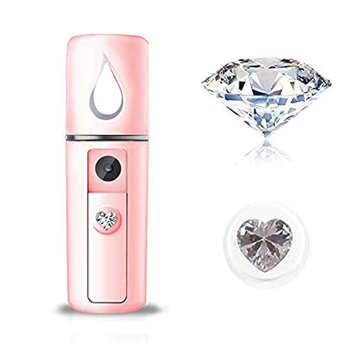 YDI Spruzzatore Facciale Nano, Mini Vaporizzatore a Vapore Portatile per Bellezza Pulizia Viso Pori Acqua SPA Idratante - Rosa