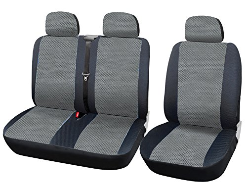 WOLTU AS7333 Coprisedili Anteriori Universali per Auto Seat Cover Protezione per Sedile della Macchina Poliestere Grigio/Nero
