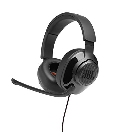 JBL Quantum 200 Cuffie Gaming Over-Ear con Filo, Headset da Gioco con Microfono, Compatibiltà Multipiattaforma PC e Console, Colore Nero