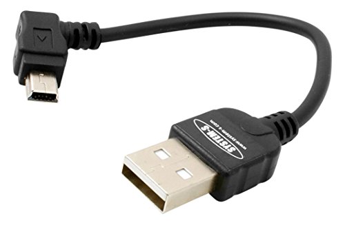 SYSTEM-S Sistema di S Mini USB Cavo connettore ad Angolo retto 90 Gradi ad Angolo retto Adattatore Cavo Dati Cavo di Ricarica, 10 cm