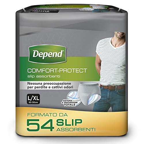 Depend Comfort-Protect Slip Assorbenti Uomo, L/XL, 54 Slip