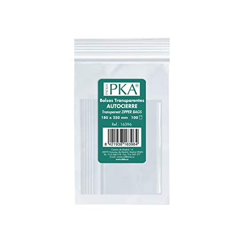 PKA 16392 – Confezione di 100 sacchetti di plastica richiudibili, 80 x 120 mm