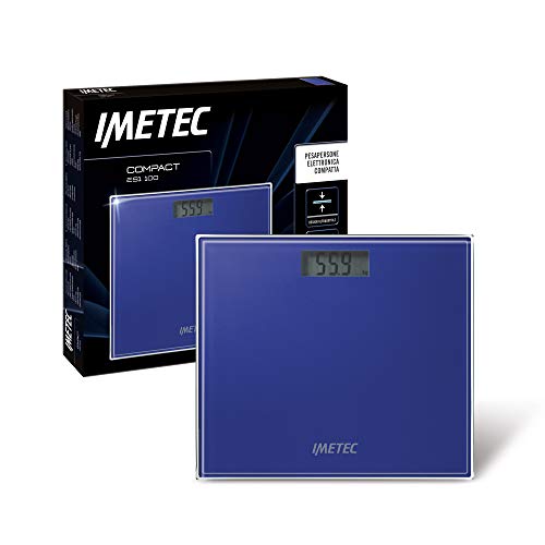 Imetec Compact ES1 100 Bilancia Pesapersone Elettronica Compatta, Design sottile, Ampio LCD Display