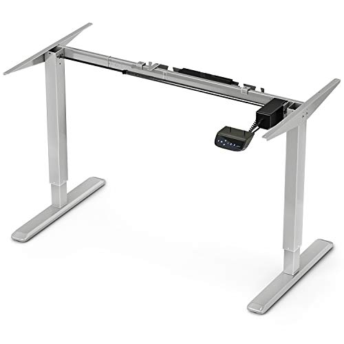 Deskfit Telaio Supporto scrivania elettrica regolabile in altezza, Displey LED touch screen, sistema anticollisione, funzione memoria + timer, potente motore, struttura telescopica a 2 elementi DF300