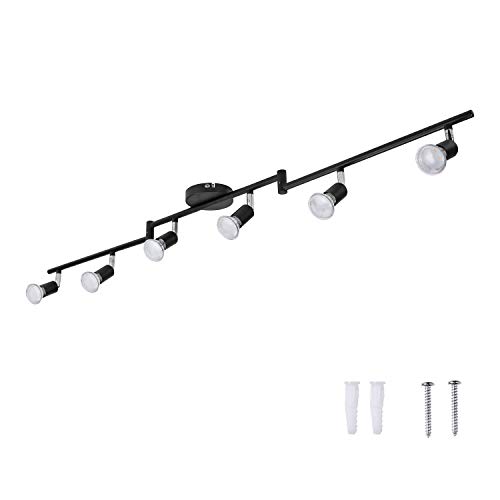 Faretti LED da Soffitto Orientabili, AIBOO Plafoniera LED Soffitto Moderna GU10 Nero, 6 Luci Lampadario Camera da Letto Cucina Soggiorno (Lampadine non incluse)