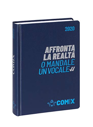 Comix Diario 2019/2020 datato 16 mesi, formato Mini 11x15.3 cm, blu scritta argento azzurro