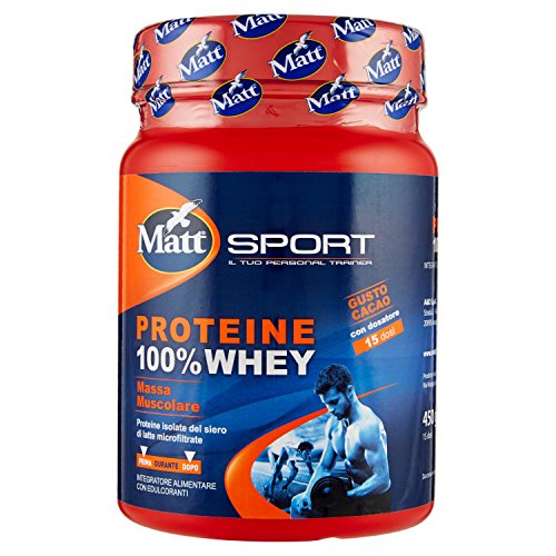 Matt Sport - Proteine 100% Whey 450g- Integratore Proteine Isolate del