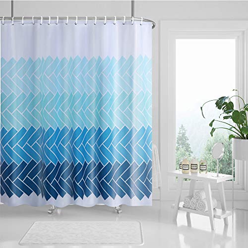 Guiffly Tenda per Doccia, Tende Bagno in Tessuto Poliestere Resistente all'Acqua con 12 Ganci, Lavabile in Lavatrice, 72”x72”(180x180cm)