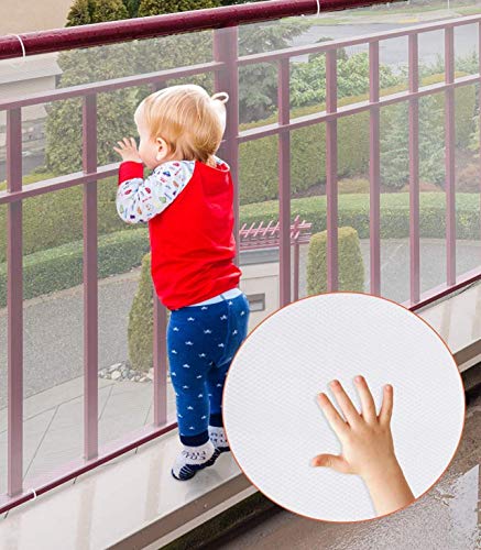 Rete di sicurezza per bambini, Cyiecw protezioni ringhiera resistenti per bambini Sicurezza per scale interne Rotaie Culle Balcone, Facile da installare e utilizzare per bambini Animali domestici
