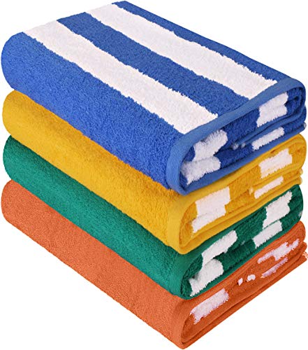 Utopia Towels - 4 Telo mare, motivo a righe - 100% cotone (76 x 152 cm, Varieta)