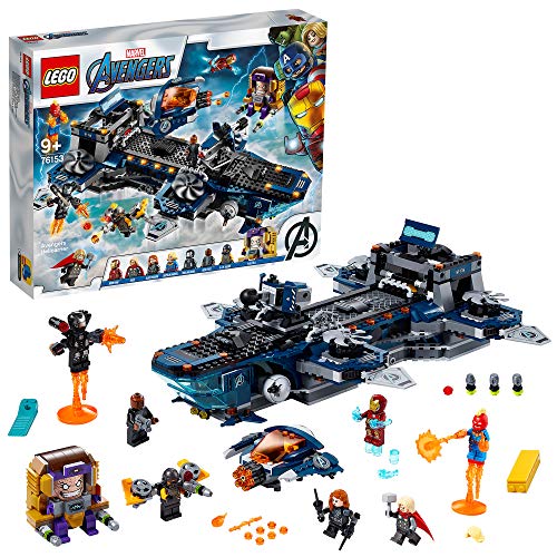 LEGO Super Heroes Marvel Helicarrier degli Avengers con Iron Man, Thor e Capitan Marvel, Serie Supereroi, 76153
