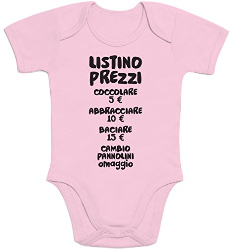Shirtgeil Baby Bambini Listino Prezzi - Idee Regalo Body Neonato Manica Corta 3-6 Mesi Rosa