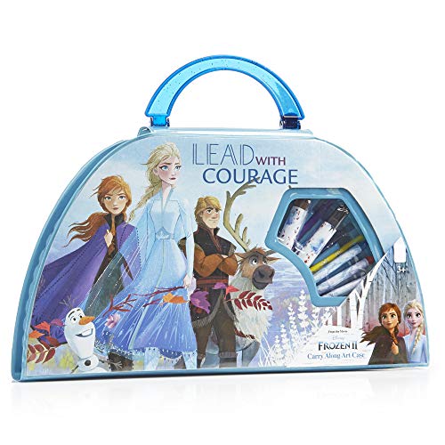 Disney Frozen 2 Valigetta Colori per Bambini con Elsa ed Anna di Frozen Regno di Ghiaccio 2 | Kit Disegno 50 Pezzi con Pennarelli Colorati e Matite | Regalo Ufficiale da 3 Anni