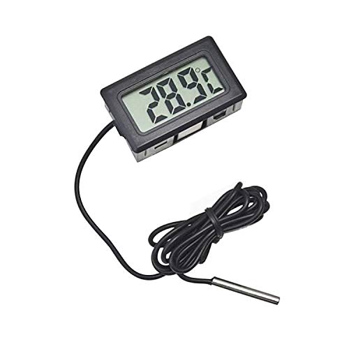 Sensore Temperatura LCD Termometro Temperatura Frigorifero Termometro per Acquario Display Digitale Termometro Forte Intervallo di Temperatura anti Interferenza -50~110°C (Nero)