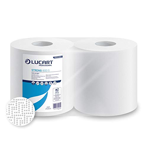 Lucart carta da cucina asciugatutto - 1600 strappi complessivi - Rotoli di carta asciugamani 100% pura cellulosa, doppio velo, resistente, assorbente e per alimenti