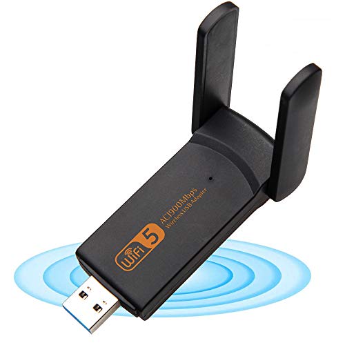 XVZ Adattatore WiFi USB, 1900 mbps Dual Band 2.4G/5G, mini scheda di rete wireless WiFi Dongle per laptop/desktop/PC, supporto Windows10/8/8.1/7