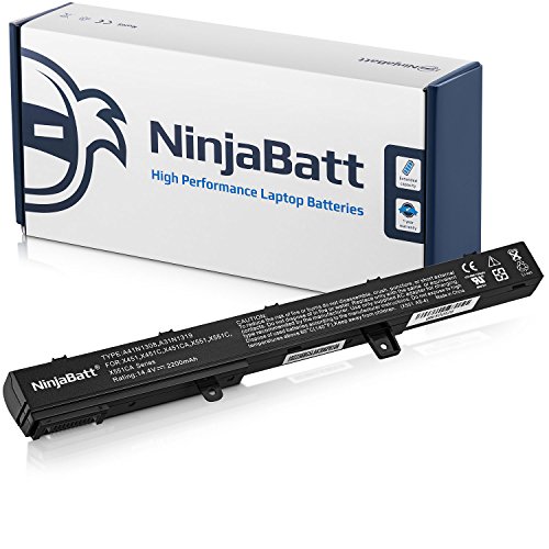 NinjaBatt Batteria per ASUS A31N1319 A41N1308 A31LJ91 X551 X551C X551CA X551MA X451 X451C D550 00B110-00250600 0B110-00250100 - Alte Prestazioni [4 Celles/2200mAh/32wh]