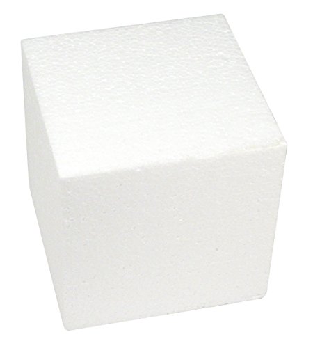 Rayher Hobby, 3000300, Cubo in polistirolo, 20 x 20 x 20 cm, Forma Quadrata, Colore Bianco Cubo in polistirolo, Ideale per bricolage e modellismo.
