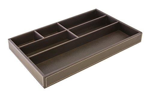 Osco BPUDTO Faux Leather Drawer Organiser - Brown