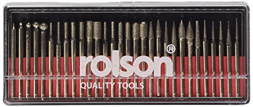 Rolson 24680 - Set di punte di diamante per fresa, 30 pezzi