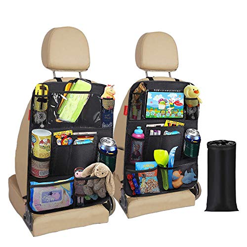 Awroutdoor Protezione Sedili Auto Bambini,2 pezzi Protezione Sedile Autoasca dell' Organizzatore Tasca iPad Proteggi Sedile Organizzatore Sedile Posteriore Impermeabile