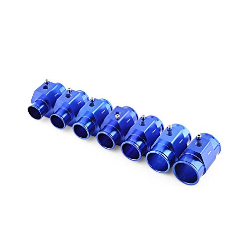 Qiilu tubo di raccordo per acqua temp Adattatore universale per sensore di temperatura tubo lega di alluminio blu
