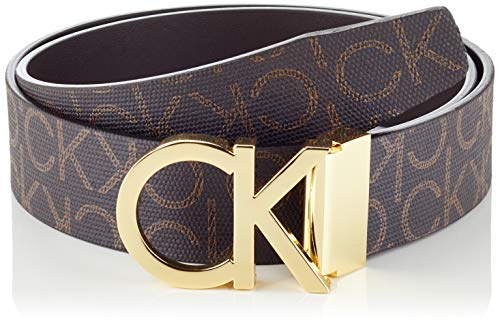 Calvin Klein CK Rev.adj. New Mono Belt 3.5cm Cintura, Marrone (Brown Monogram 0hd), 9 (Taglia Produttore: 105) Uomo