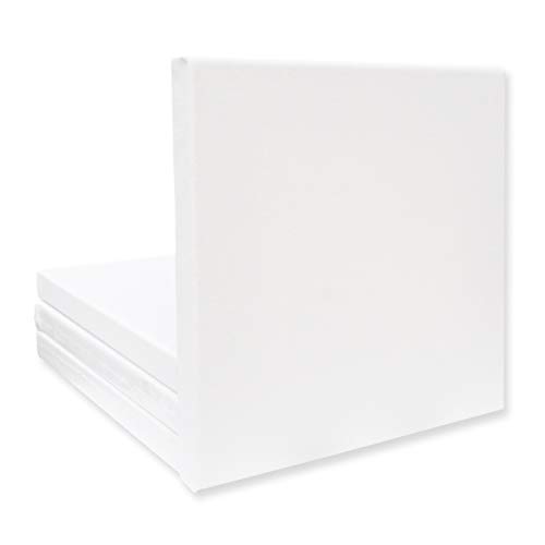 Eono by Amazon - Tela Allungata 20 cm x 20 cm Set di 4 Cotone Bianco 100%