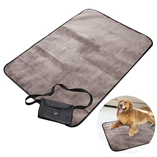 UEETEK Coperta per animali domestici,Coperta impermeabile per cani con borsa da trasporto portatile per cani Cucciolo Gatto all'interno di applicazioni esterne,100 * 70CM(L * W)