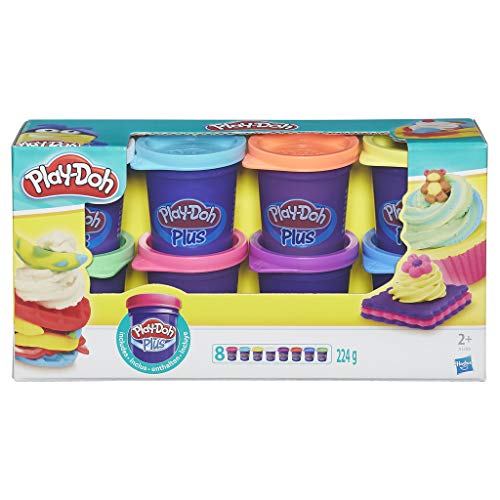 Play-Doh - 8 vasetti Play-Doh Plus modello Pate A - 28 g ciascuno, peso totale 224 g