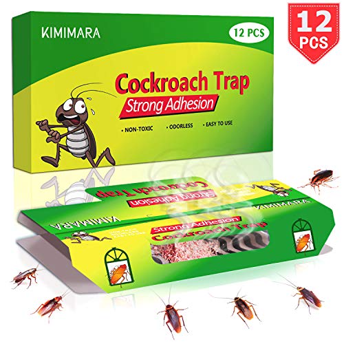 Kimimara Cockroach Trappole, 12 Pcs Trappole per scarafaggi con Bait Gratuita, per la Casa Pest Control Uccidere i Triotti Formiche Ragni e Altri Insetti