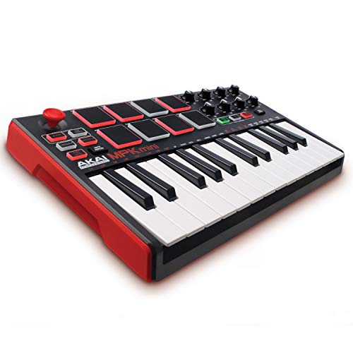 AKAI Professional MPK Mini MKII - Tastiera MIDI Controller USB con 25 Tasti, 8 PAD, Potenziometri e Joystick + VIP 3 e Pacchetto di Software Inclusi