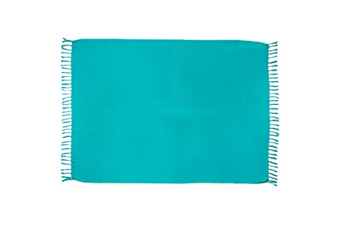 MANUMAR pareo mare donna opaco, telo mare sarong verde chiaro, 155 x 115 cm,telo abito estivo in look hippie, bikini wrap cover up sauna hamam lunghi beach dress