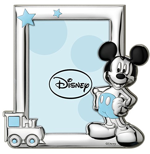 Disney Baby - Topolino Mickey Mouse - Cornice per Foto in Argento da Tavolo o Comodino per la Cameretta del Bambino perfetta come Idea Regalo Battesimo o Compleanno