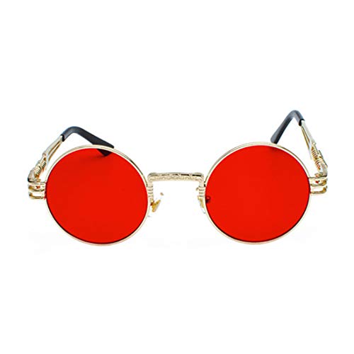 Inlefen Occhiali da sole Uomo Donna Round Retro Vintage Round Style Occhiali da sole Colored Metal Frame Glasses Glasses