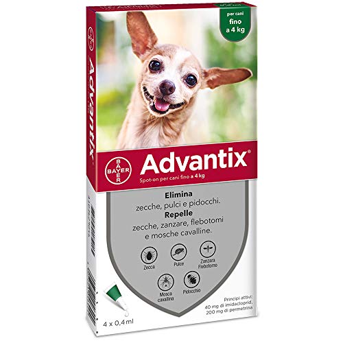 Advantix Spot-on per Cani fino a 4 Kg - 4 pipette da 0.4ml