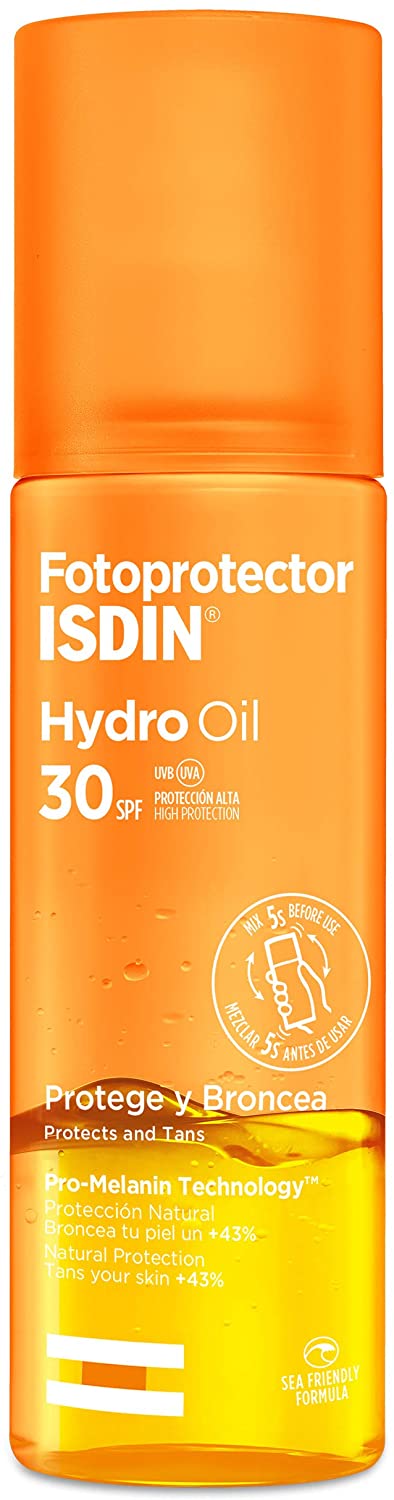 Fotoprotector ISDIN Hydro Oil SPF 30 200 ml | Fotoprotettore Corpo Bifasico | Protegge e Abbronza del +43%
