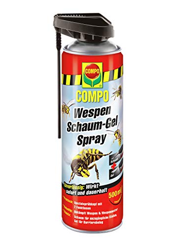 Compo Schiuma di Gel Spray antivespe, Spray erbicida di Contatto Contro vespe e nidi di vespe, 500 ml