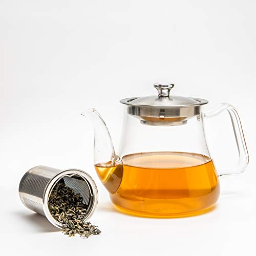 VAHDAM, Radiance- Teiera Vetro | Teiera con Infusore | Teiere da 1000 ml per tè sfuso | Perfect Tea Maker | Infusore Tè | Resistente ai graffi, Resistente al rumore per infusore tisana