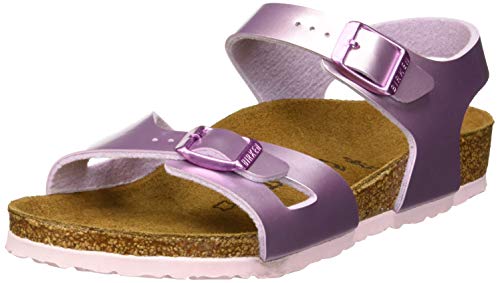 Birkenstock Rio, Sandali con Cinturino alla Caviglia Bambina, Viola Electric Metallic Lilac, 33 EU