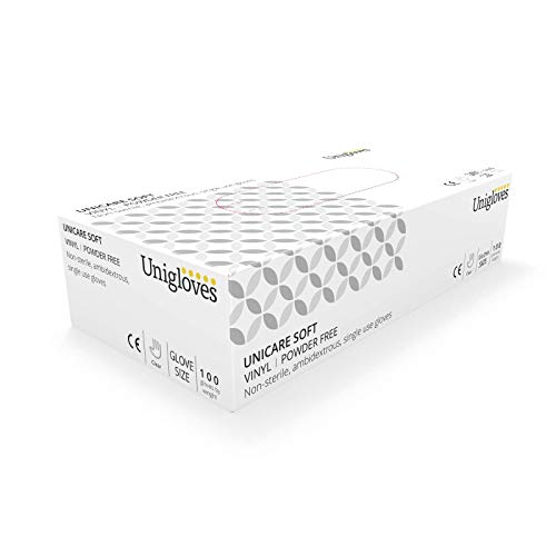 Unigloves UCV1204 - Guanti monouso in Lattice, con Talco, Taglia: Large(Scatola da 100)