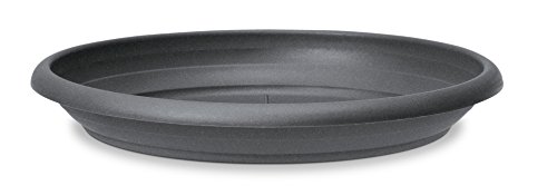 Sottobicchiere di plastica Scheurich, grigio metallizzato, diametro 24 cm, altezza 3,5 cm