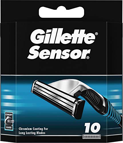 Gillette Sensor Lama di Ricambio per Rasoio da Uomo, 10 Testine