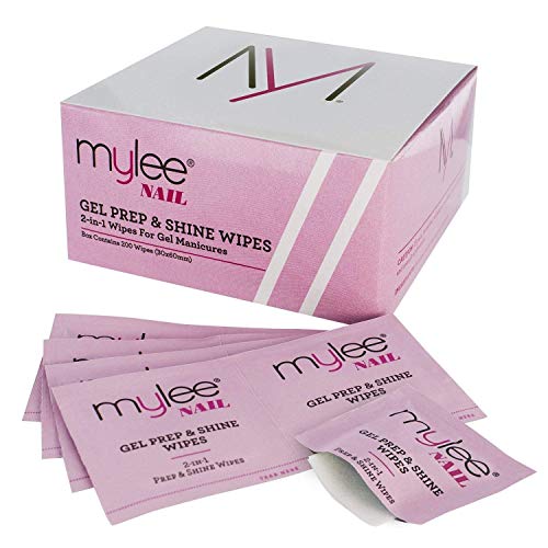 Mylee 200 Salviette per manicure, Prepara e lucida smalto unghie gel, LED UV, Pulisce la lamina ungueale pre-manicure e rimuove lo strato appiccicoso post-manicure
