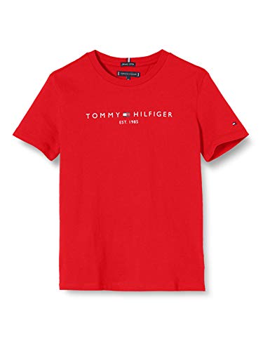 Tommy Hilfiger Essential Tee S/s Maglietta, Rosso (Deep Crimson 106/880 Xnl), 3-4 Anni (Taglia Unica: 4) Bambino