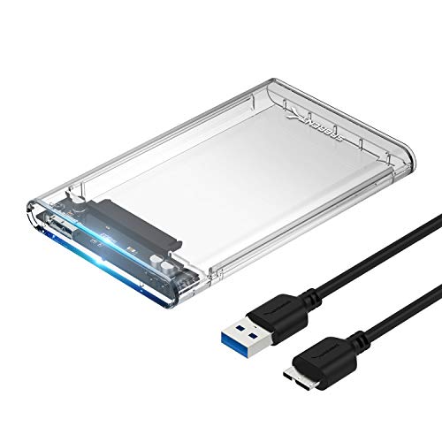 Sabrent Box Case Trasparente Tool-Free per Hard Disk Esterno SATA 2,5” a USB 3.0 [Ottimizzato per SSD, Supporta UASP SATA III] (EC-OCUB)